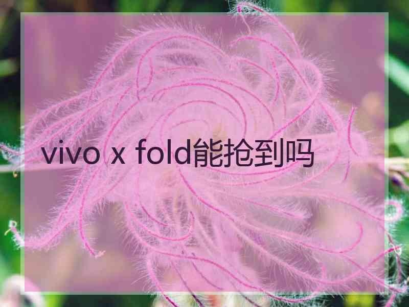 vivo x fold能抢到吗