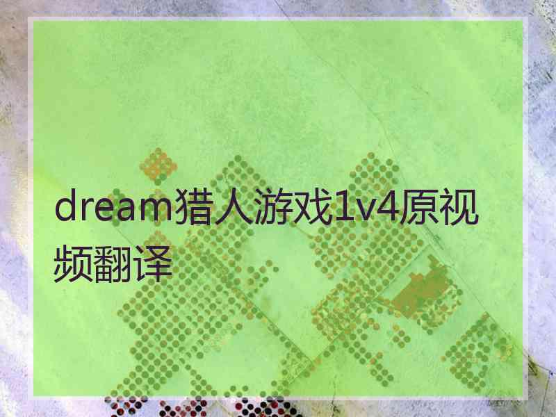 dream猎人游戏1v4原视频翻译