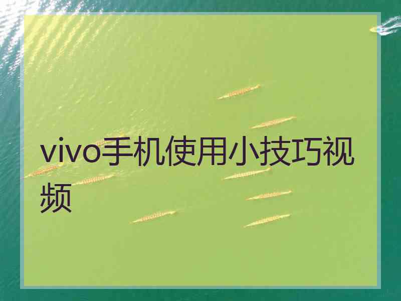 vivo手机使用小技巧视频