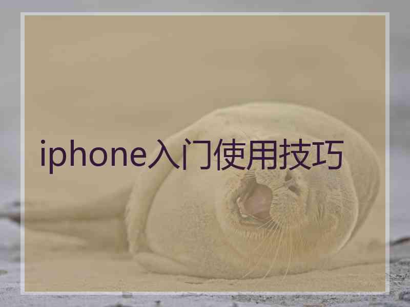 iphone入门使用技巧