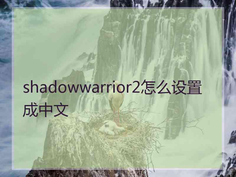 shadowwarrior2怎么设置成中文