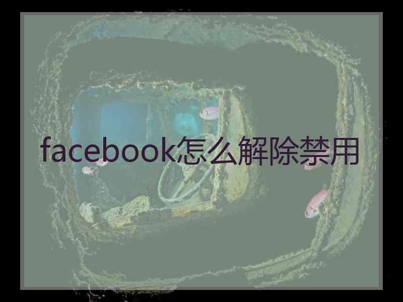 facebook怎么解除禁用