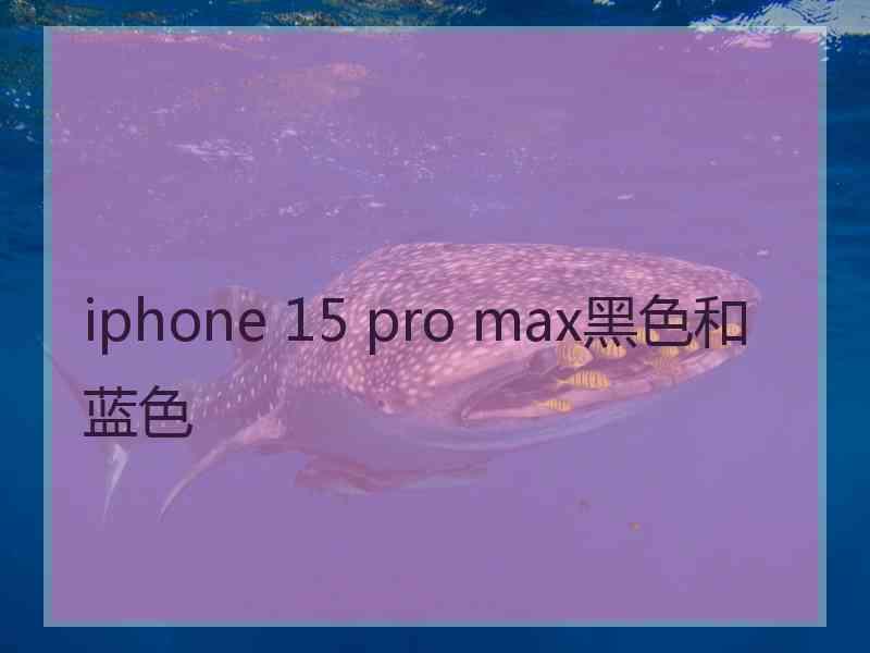 iphone 15 pro max黑色和蓝色