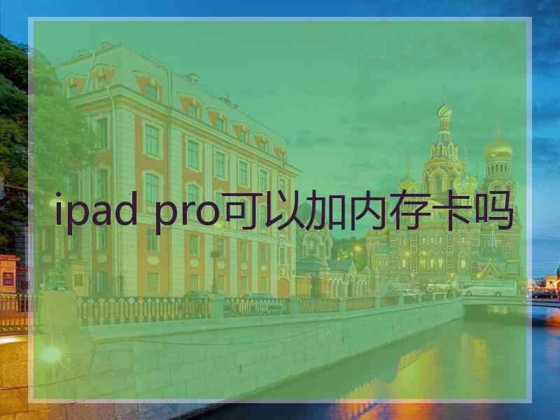 ipad pro可以加内存卡吗