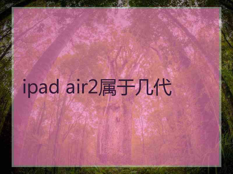 ipad air2属于几代