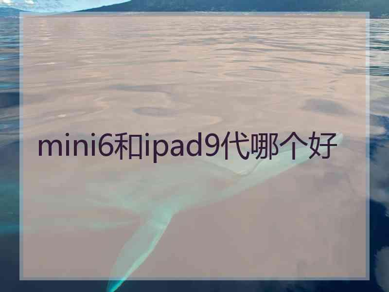 mini6和ipad9代哪个好