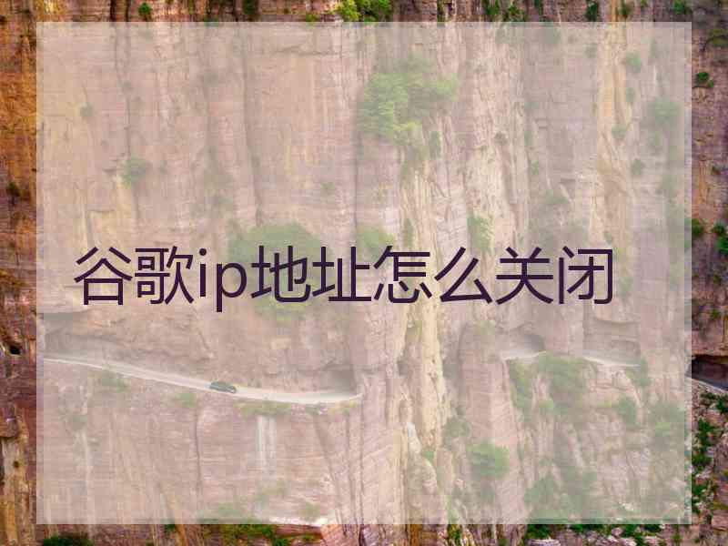 谷歌ip地址怎么关闭