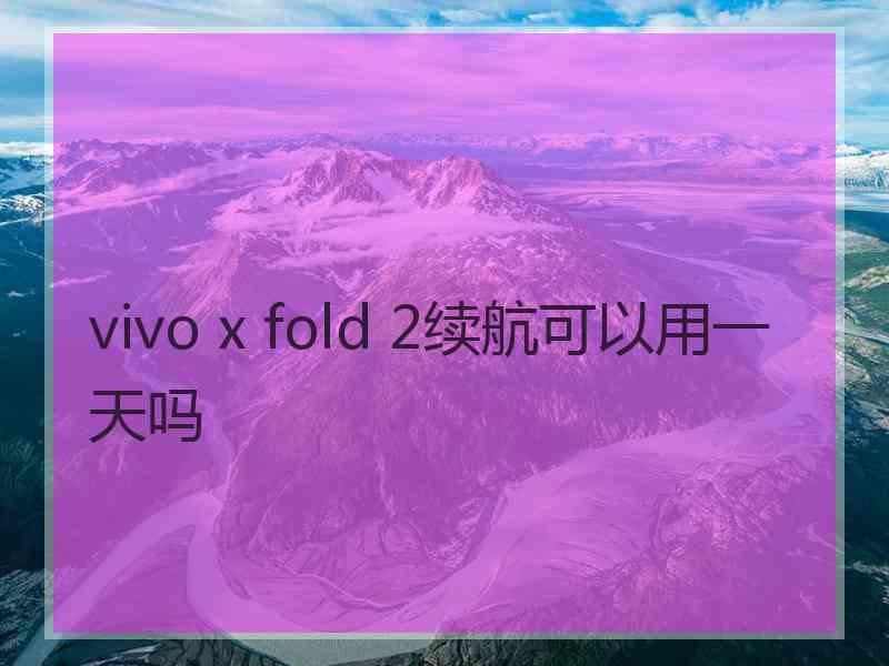 vivo x fold 2续航可以用一天吗