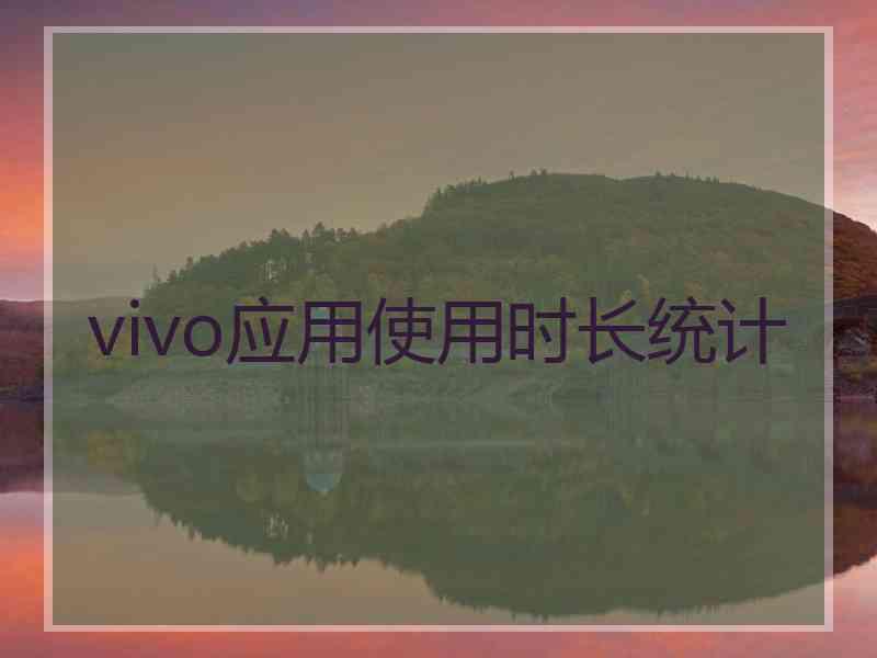 vivo应用使用时长统计