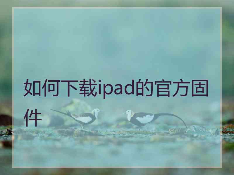 如何下载ipad的官方固件