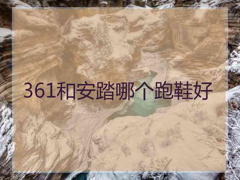 361和安踏哪个跑鞋好