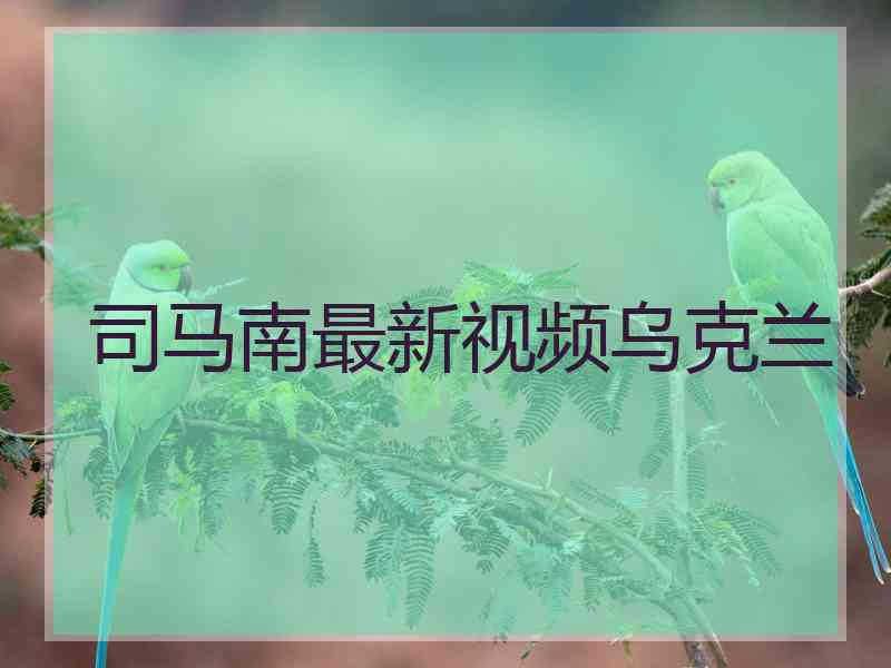 司马南最新视频乌克兰