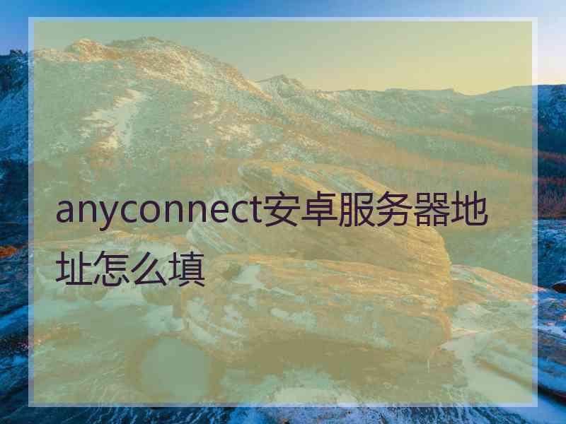 anyconnect安卓服务器地址怎么填