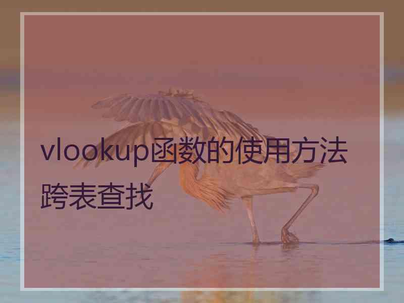 vlookup函数的使用方法跨表查找