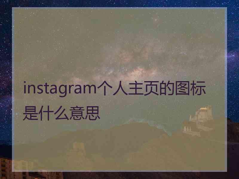 instagram个人主页的图标是什么意思