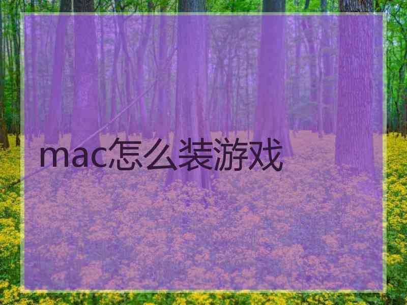 mac怎么装游戏