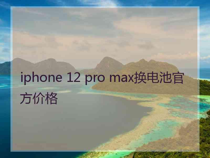 iphone 12 pro max换电池官方价格