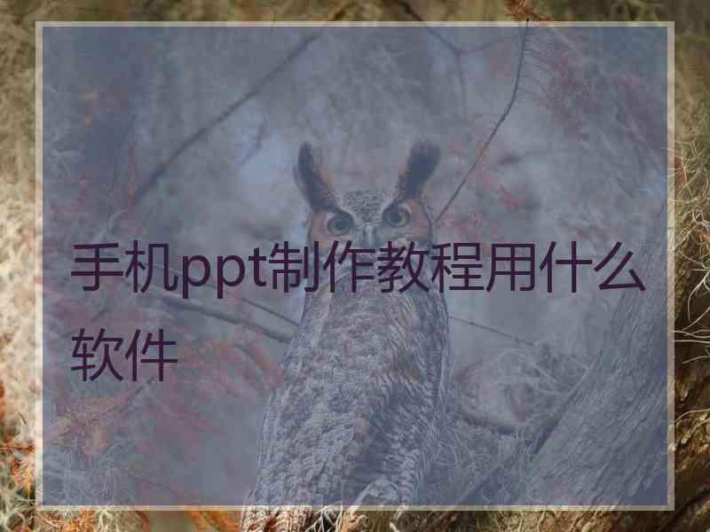 手机ppt制作教程用什么软件