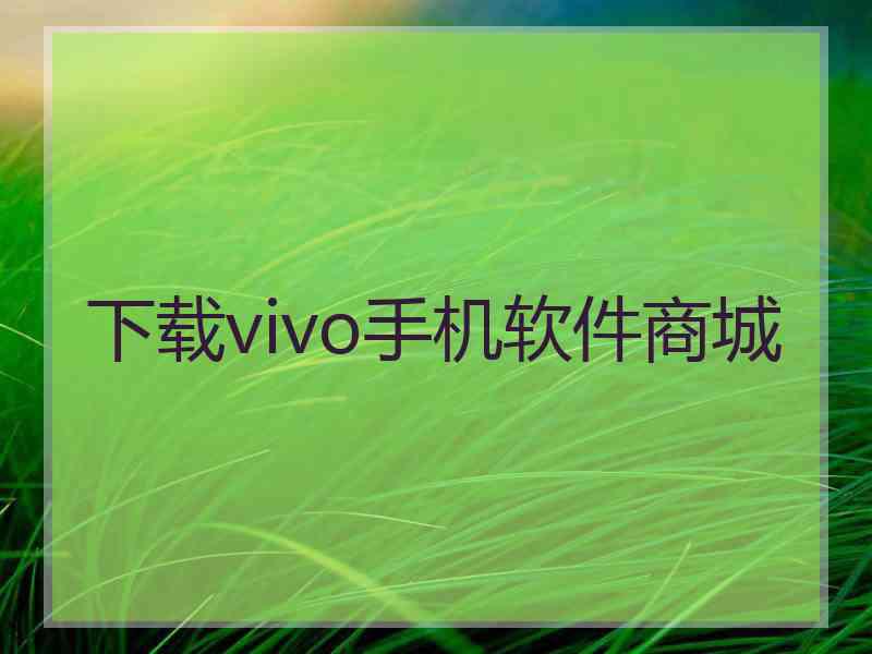 下载vivo手机软件商城