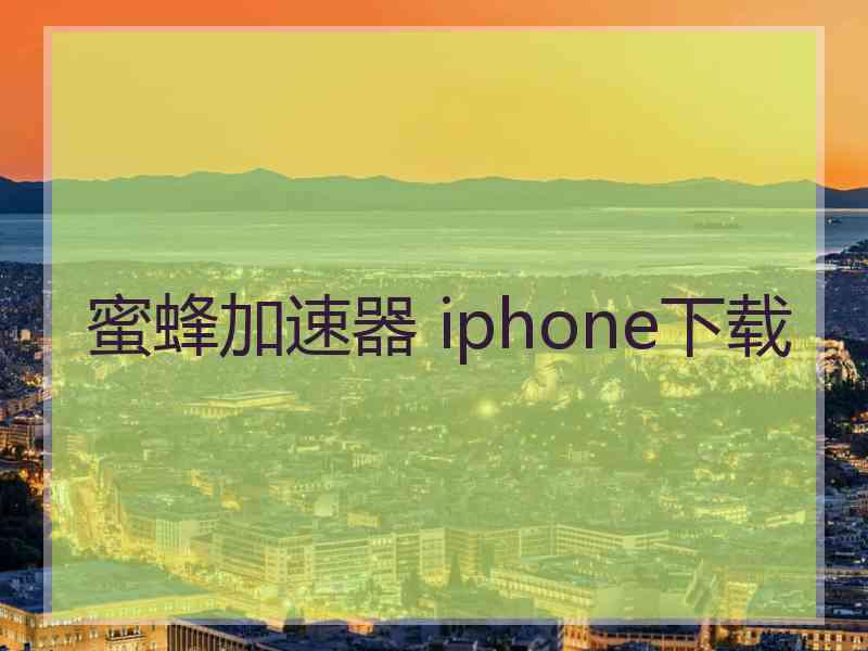 蜜蜂加速器 iphone下载