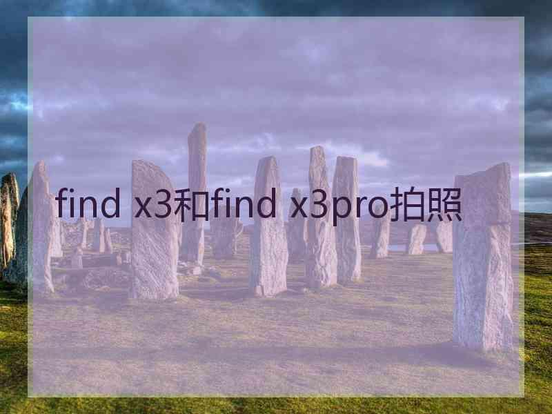 find x3和find x3pro拍照