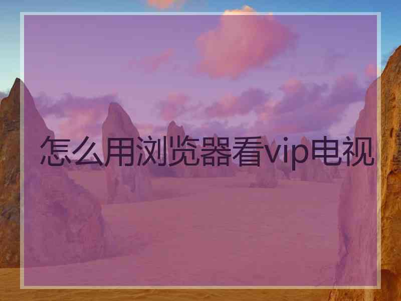 怎么用浏览器看vip电视