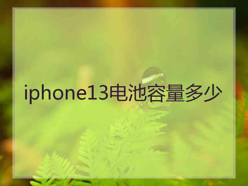 iphone13电池容量多少