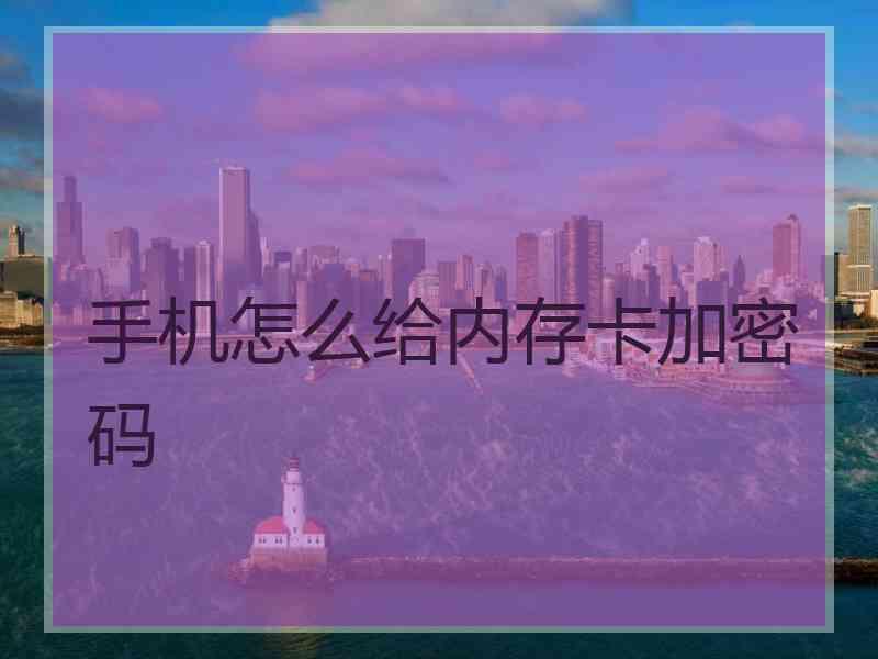 手机怎么给内存卡加密码