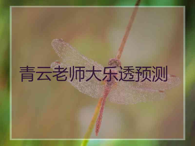 青云老师大乐透预测