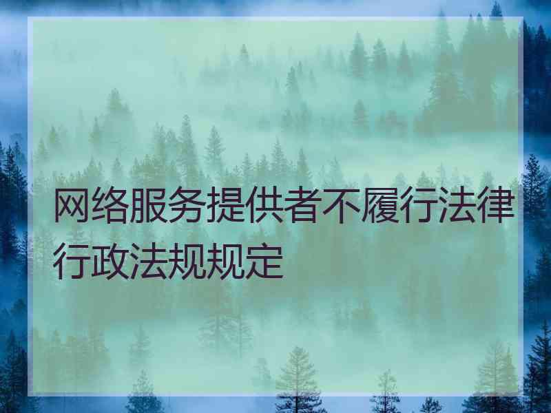 网络服务提供者不履行法律行政法规规定