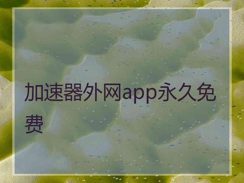 加速器外网app永久免费