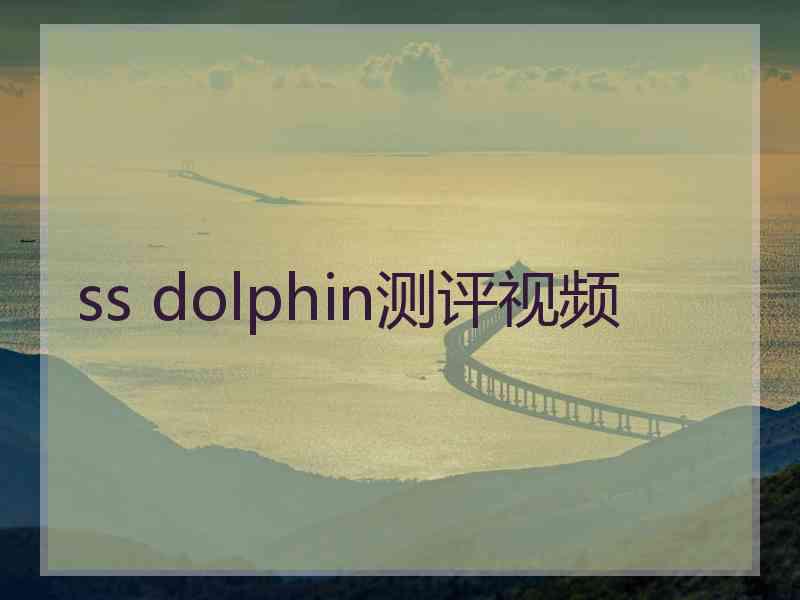 ss dolphin测评视频