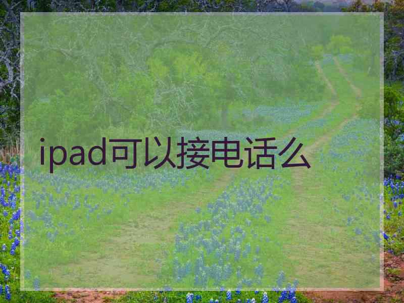 ipad可以接电话么