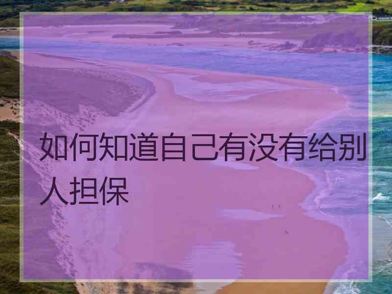 如何知道自己有没有给别人担保