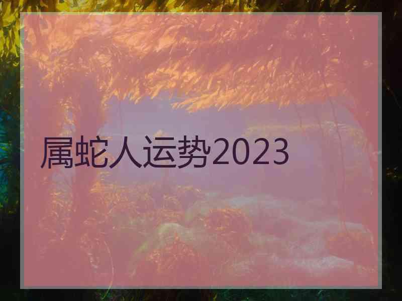 属蛇人运势2023