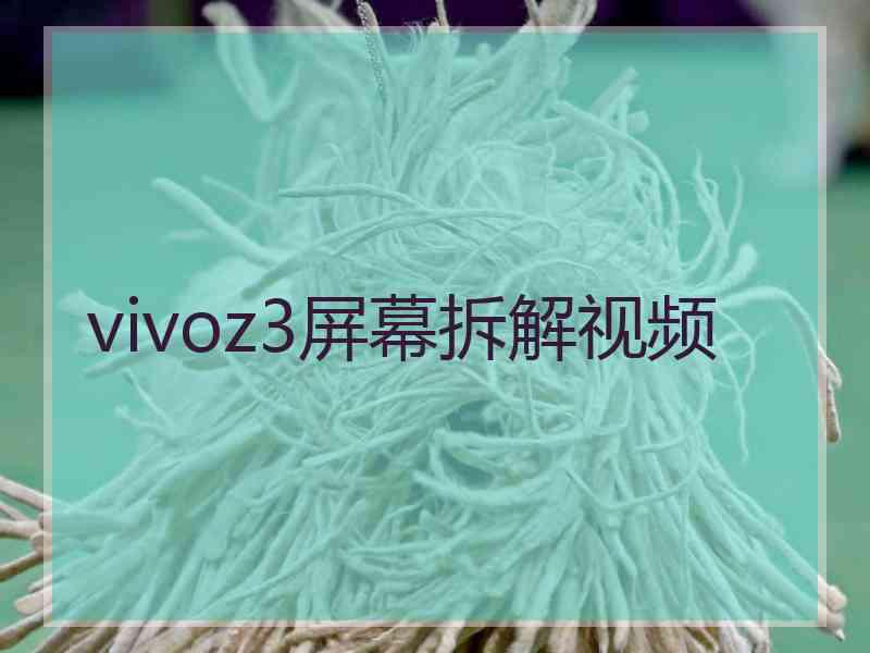 vivoz3屏幕拆解视频