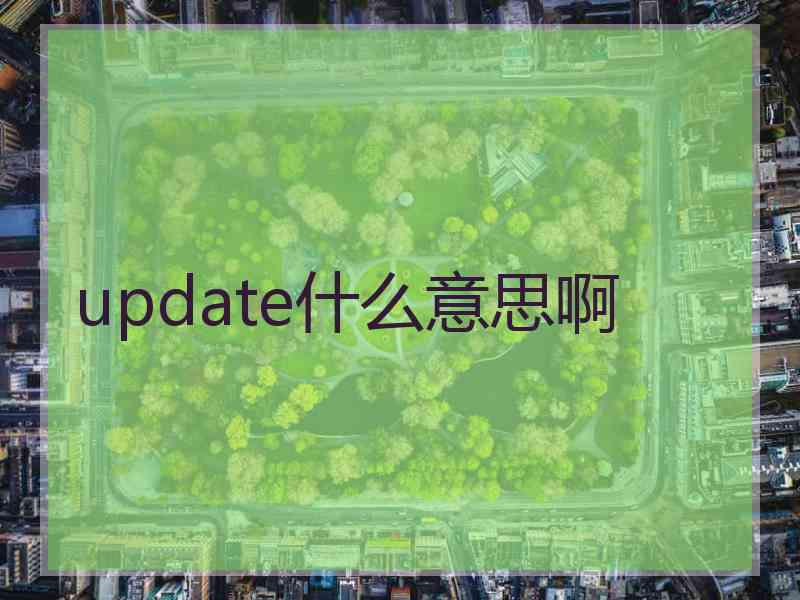 update什么意思啊