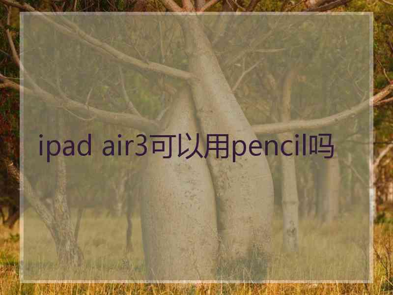 ipad air3可以用pencil吗