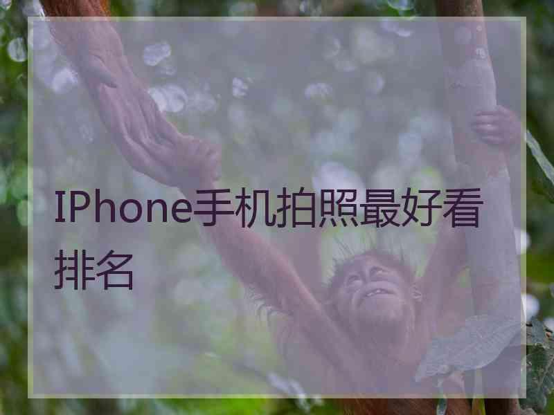 IPhone手机拍照最好看排名