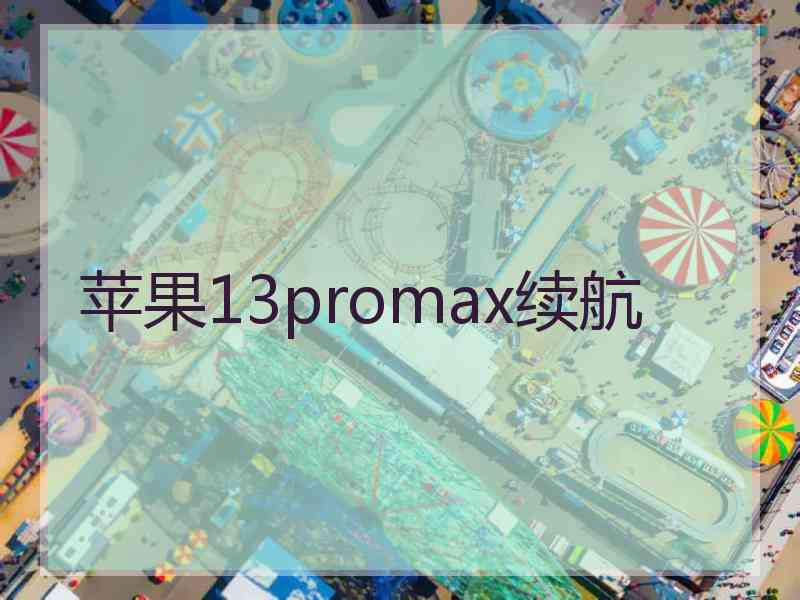 苹果13promax续航