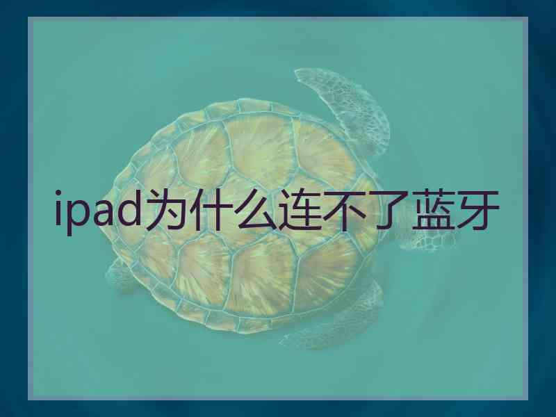 ipad为什么连不了蓝牙