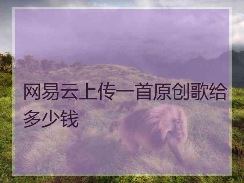 网易云上传一首原创歌给多少钱