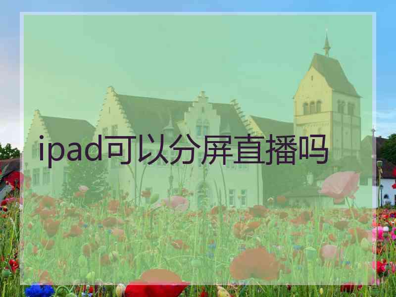 ipad可以分屏直播吗