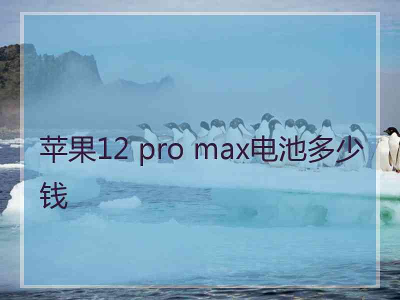 苹果12 pro max电池多少钱