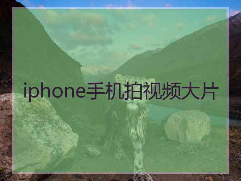 iphone手机拍视频大片