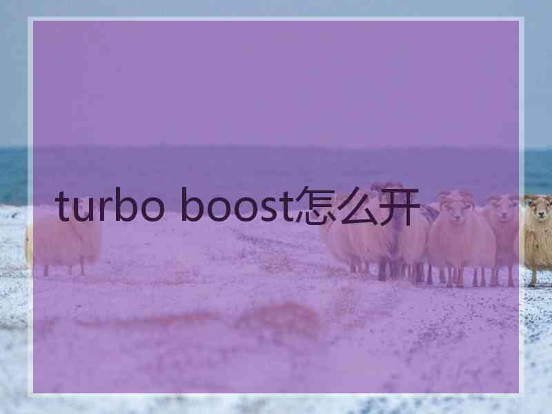 turbo boost怎么开