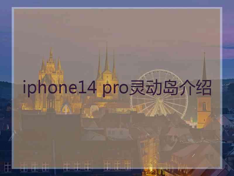 iphone14 pro灵动岛介绍