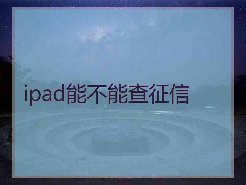 ipad能不能查征信