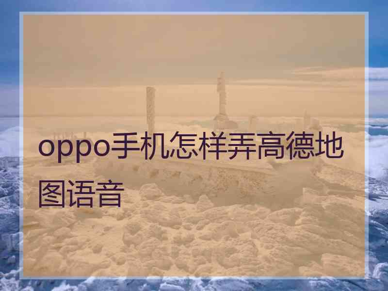 oppo手机怎样弄高德地图语音