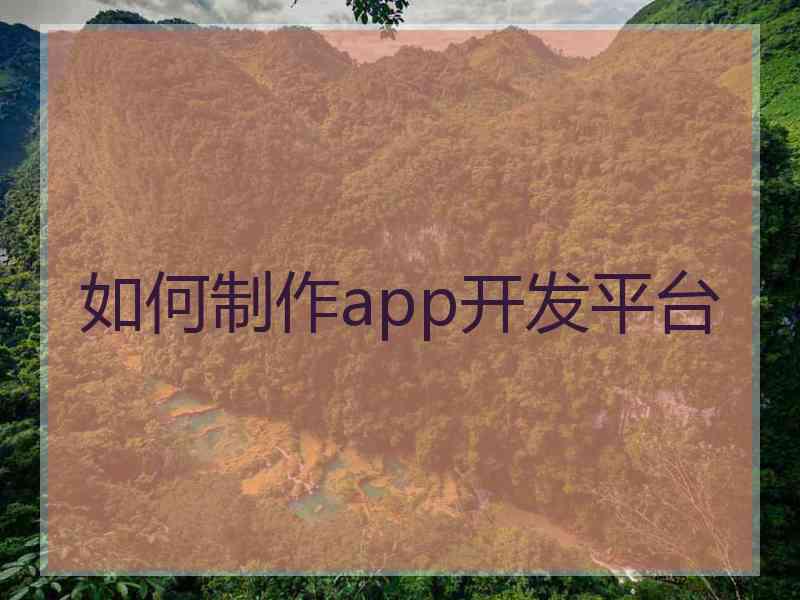 如何制作app开发平台